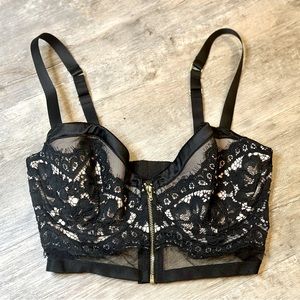 Victoria's Secret Satin & Lace Long Line Demi Bra Bustier
